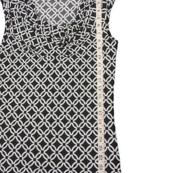 Michael Kors Black/White Geometric Cowl Neck Sleeveless Stretchy Top Women's S - Picture 7 of 10